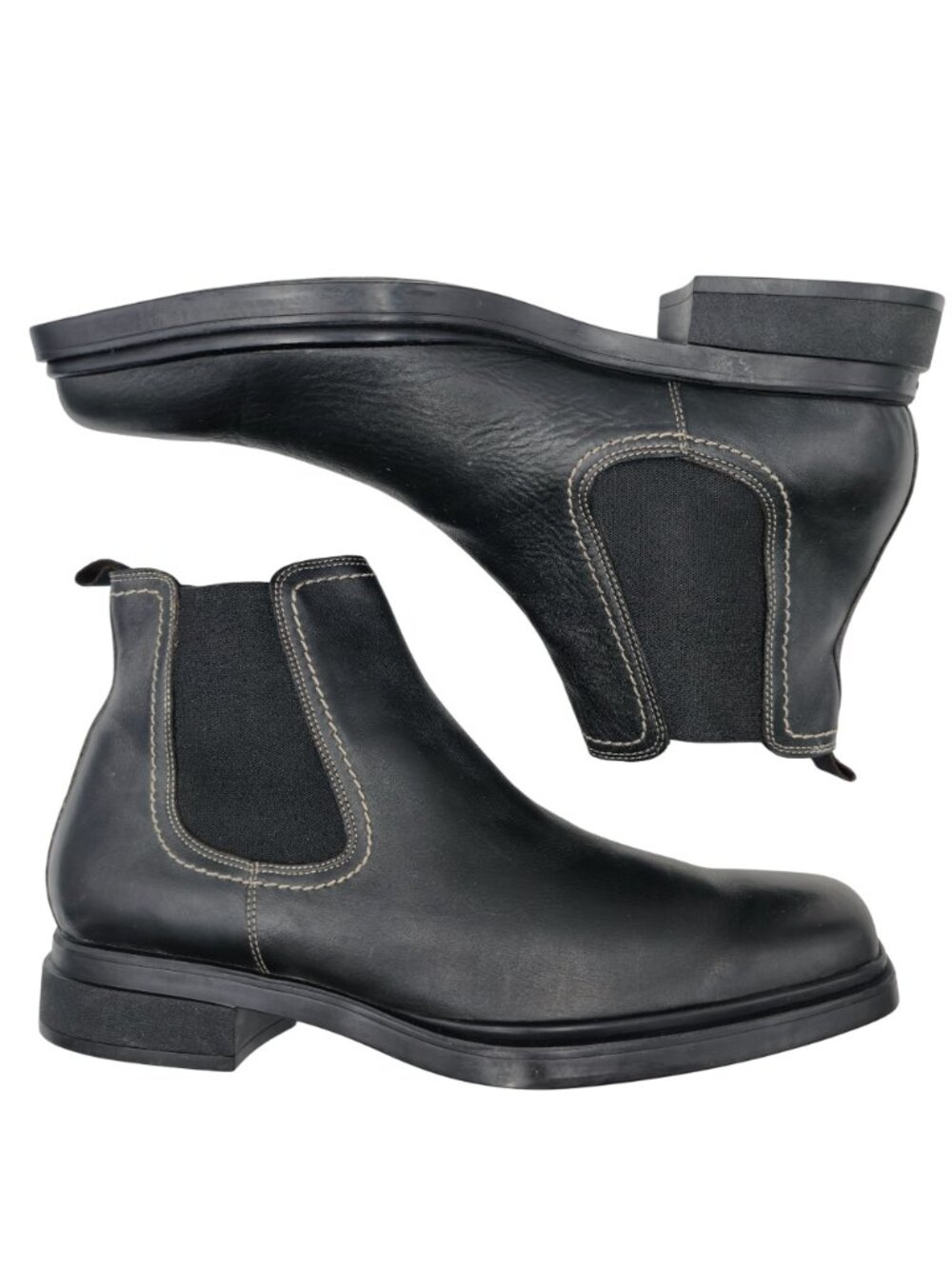 Donald J Pliner Mens 12M Black Leather Stylish Ankle Dress Shoes Boots - Picture 8 of 13